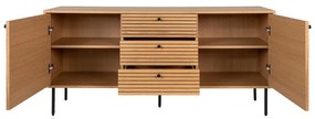 Natúr színű alacsony komód tölgyfa dekorral 150x74 cm Kyoto – House Nordic