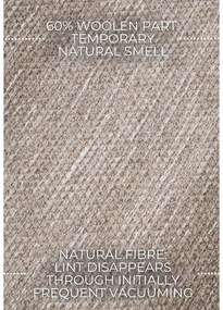 Bézs kézi szövésű gyapjúkeverék futószőnyeg 80x200 cm Pradesh Linen White – Elle Decoration