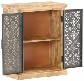 tömör mangófa komód acélajtókkal 60 x 35 x 75 cm