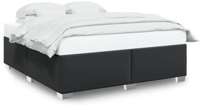 fekete műbőr ágykeret 180x200 cm