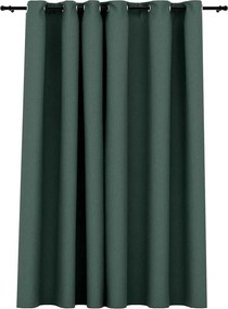 vidaXL zöld vászonhatású sötétítőfüggöny fűzőkarikával 290 x 245 cm