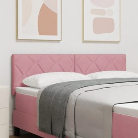 LED Fejtámla Gyémánt Blokk Dizájn Rózsaszín 144 cm Bársony