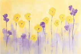 Kép - Lila és sárga virágok (90x60 cm)