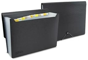 Harmonikamappa, A4, PP, 13 rekeszes, RAPESCO Germ-Savvy&amp;#8482;, matt fekete (IR1638)