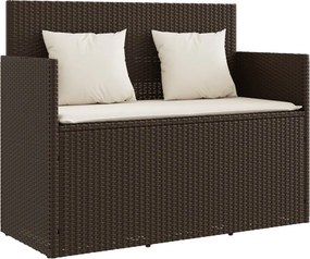 vidaXL barna polyrattan kerti pad párnákkal