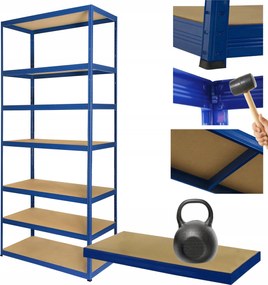 Tárolószekrény fém állvány Helios 270x120x35cm 7Px175kg Tömör Kék