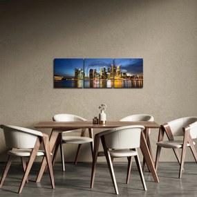 Éjszakai város képe (órával) (90x30 cm)
