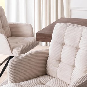 Forgó szék krém színben, kordbársony kárpittal, AKITA