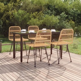 5 részes polyrattan kerti étkezőgarnitúra