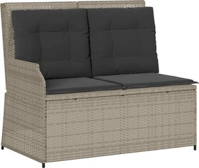 vidaXL Kerti pad Világosszürke polirattan