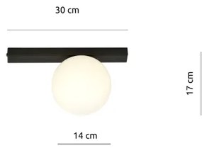 Mennyezeti lámpa FIT 1xE14/10W/230V fekete/fehér