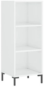 magasfényű fehér szerelt fa tálalószekrény 34,5 x 32,5 x 90 cm