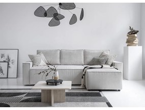 Fehér kordbársony kinyitható sarokkanapé (variálható) Brave Dave – Miuform