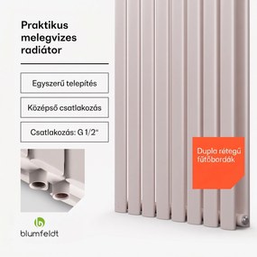 Blumfeldt Tallheo, 41 x 160, radiátor, fürdőszoba radiátor, csőradiátor, 1472 W, melegvizes, 1/2