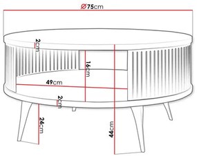 Dohányzóasztal Mezanoa (fekete + arany craft tölgy) . 1103731
