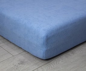 Gumis frottír lepedő Kék 14 180x200 Kék