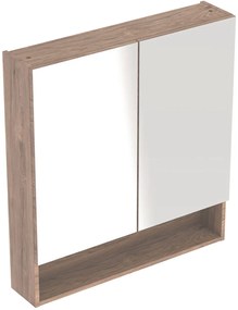 Geberit Selnova Square szekrény 78.8x17x85 cm tükörrel dió 501.270.00.1