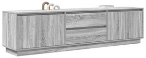 szürke sonoma színű TV-szekrény LED-lámpákkal 193,5x41x50 cm