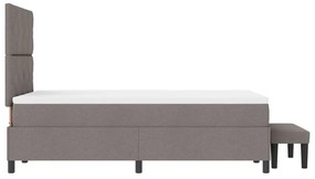 Box Spring Ágy Mattal és Pad Taupe 120x190 cm Szövet