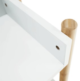 3 polcos állvány, természetes bambusz/fehér, BALTIKA TYP 2