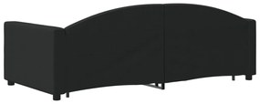 fekete kihúzható szövet heverő 90 x 190 cm