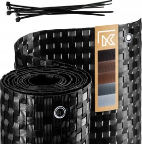 Technorattan Erkélyvédő 1x6m Fekete Erkélyszőnyeg Terasz Kerítés Prémium