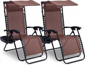 Kerti Szék Összecsukható Terasz Kemping Szett 2 Db Barna