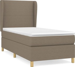 vidaXL tópszínű szövet rugós ágy matraccal 90 x 200 cm