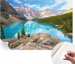 Dekoratív öntapadós fotótapéta irodába Kék tó 152x104 cm