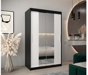 Ruhásszekrény 120 cm Toki 1 (matt fekete + matt fehér). 1064891
