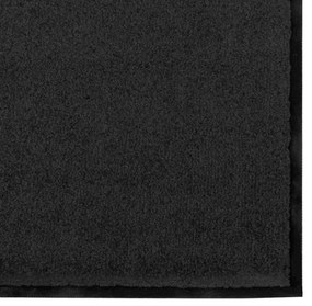 Fekete téglalap alakú ajtószőnyeg 120x300 cm