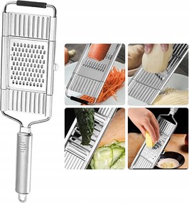 Multifunkciós zöldségszeletelő, hámozó, rozsdamentes acél reszelő