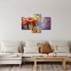 Kép - Kerék virágokkal (90x60 cm)