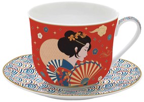 Porcelán nagy reggeliző csésze 400 ml díszdobozban Coffee Mania Tokyo