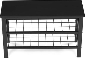 Cipőtartó 2 polccal fekete színben Belföldi Raktárról