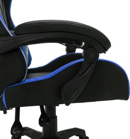 vidaXL kék és fekete műbőr versenyszék RGB LED-világítással