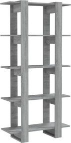 vidaXL szürke sonoma színű fa könyvszekrény/térelválasztó 60x30x135 cm