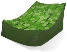 Lounge babzsák Green Blocks 3D - gyerek, zöld