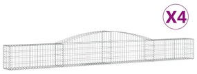 4 db íves horganyzott vas gabion kosár 400x30x40/60 cm