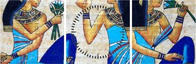 Kép - egyiptomi festmények (órával) (90x30 cm)