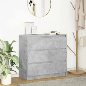 betonszürke szerelt fa tálalószekrény 80x35x76 cm