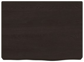 sötétbarna kezelt tömör fa fürdőszobai pult 40x30x(2-6) cm