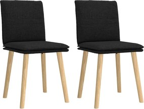 vidaXL 2 db fekete szövet étkezőszék