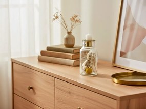 Üveggyertyatartó szárított virágokkal BLOOMY, magasság 13 cm