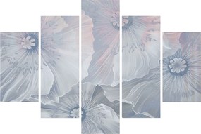 Kép - Kék virágok a falon (150x105 cm)