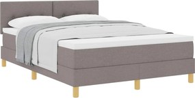 vidaXL Boxrugós ágy matracmal fejtámlával Tópszínű 160 x 200 cm szövet
