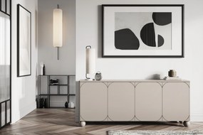 Sonatia II négyajtós komód, gömb lábakon - 200 cm - kasmír