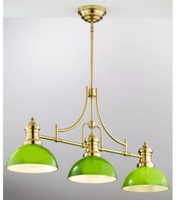 Jupiter 2074 - PLATINO rudas függeszték 3xE27/15W/230V zöld/arany