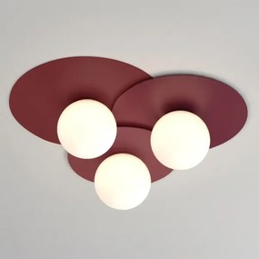 Mennyezeti lámpatest FLAT 3xE27/15W/230V 55x60 cm bordó