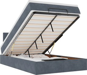 vidaXL sötétszürke bársony ottomán ágy matraccal & LED-ek 120x190cm